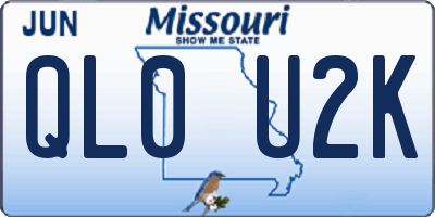 MO license plate QL0U2K