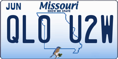 MO license plate QL0U2W