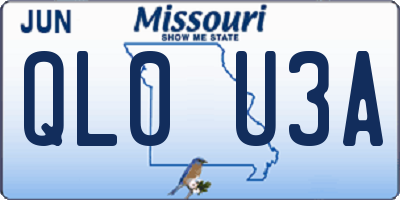 MO license plate QL0U3A