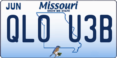 MO license plate QL0U3B
