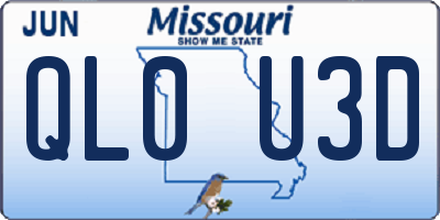 MO license plate QL0U3D