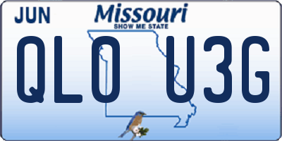 MO license plate QL0U3G