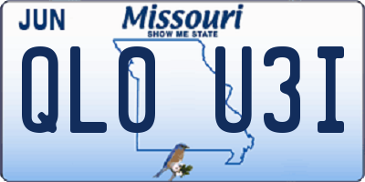 MO license plate QL0U3I