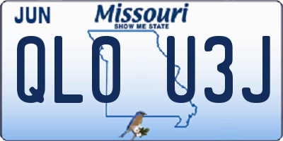 MO license plate QL0U3J
