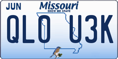 MO license plate QL0U3K