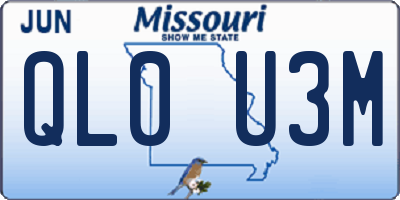MO license plate QL0U3M