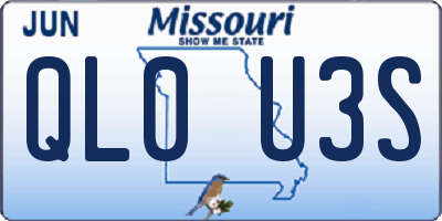 MO license plate QL0U3S