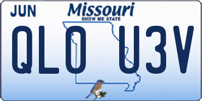 MO license plate QL0U3V