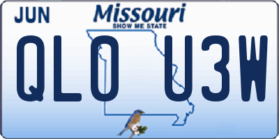 MO license plate QL0U3W