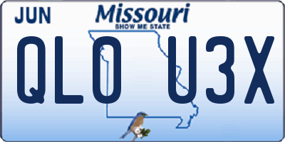 MO license plate QL0U3X