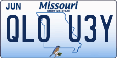 MO license plate QL0U3Y