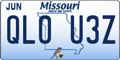MO license plate QL0U3Z
