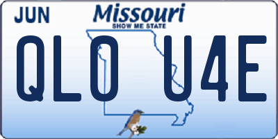 MO license plate QL0U4E