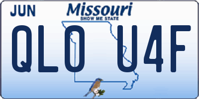 MO license plate QL0U4F