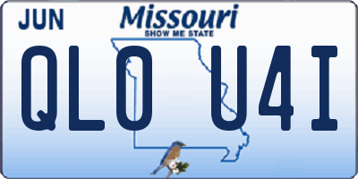 MO license plate QL0U4I
