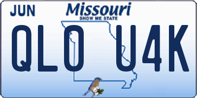 MO license plate QL0U4K