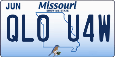 MO license plate QL0U4W