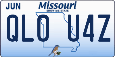 MO license plate QL0U4Z