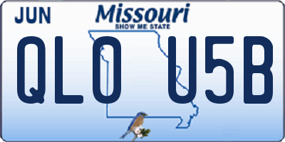 MO license plate QL0U5B