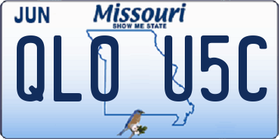 MO license plate QL0U5C