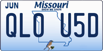 MO license plate QL0U5D
