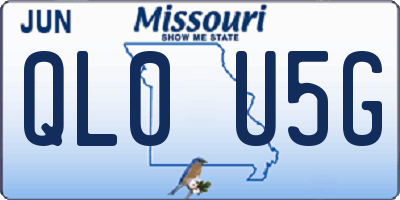 MO license plate QL0U5G