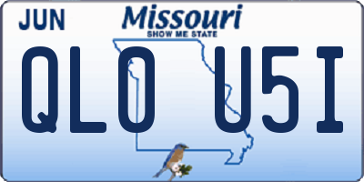 MO license plate QL0U5I
