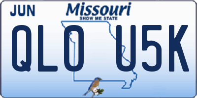 MO license plate QL0U5K