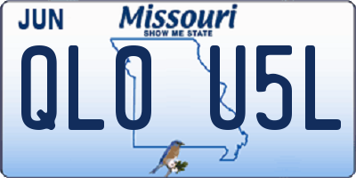 MO license plate QL0U5L
