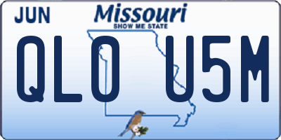MO license plate QL0U5M