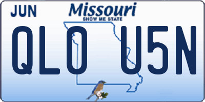 MO license plate QL0U5N