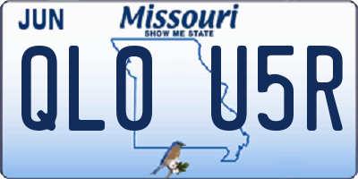 MO license plate QL0U5R
