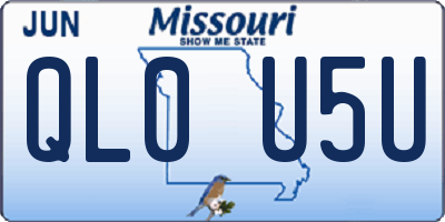 MO license plate QL0U5U