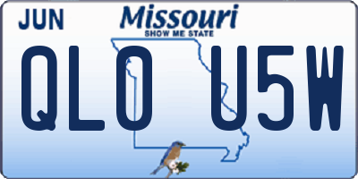 MO license plate QL0U5W
