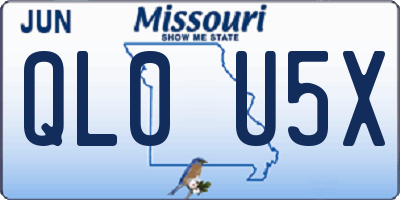 MO license plate QL0U5X