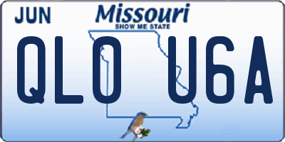 MO license plate QL0U6A