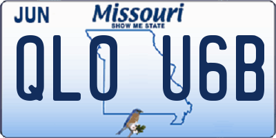 MO license plate QL0U6B