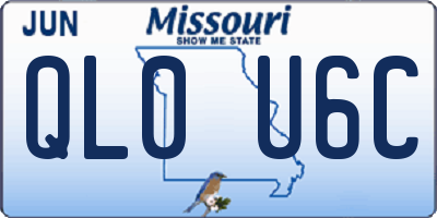 MO license plate QL0U6C