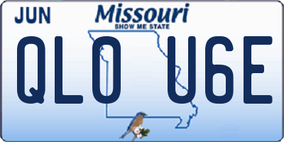 MO license plate QL0U6E