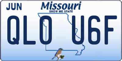 MO license plate QL0U6F