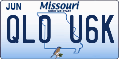 MO license plate QL0U6K