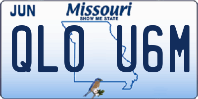 MO license plate QL0U6M