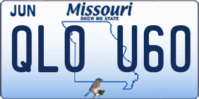 MO license plate QL0U6O