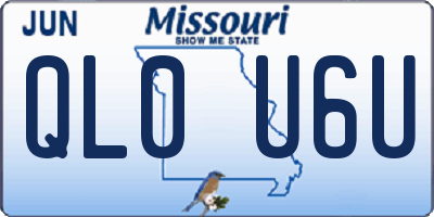 MO license plate QL0U6U