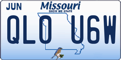 MO license plate QL0U6W