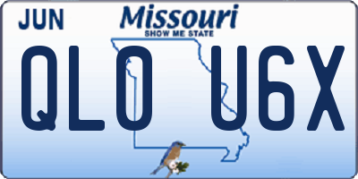MO license plate QL0U6X
