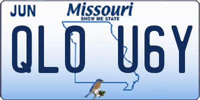 MO license plate QL0U6Y