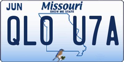 MO license plate QL0U7A