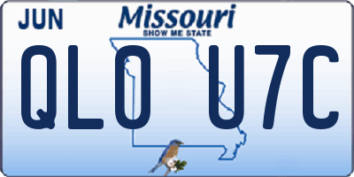 MO license plate QL0U7C