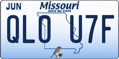 MO license plate QL0U7F
